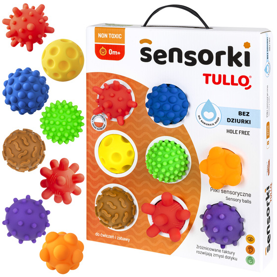 Piłeczki sensoryczne sensorki 8 sztuk Tullo