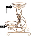 Kwietnik stojący na dwie doniczki stojak na kwiatki złoty RUSTIC II 63 cm