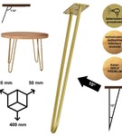 Hairpin noga metalowa dwunoga do stolika kawowego do ławy złota DP40 cm