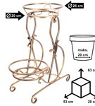 Kwietnik stojący na dwie doniczki stojak na kwiatki złoty RUSTIC II 63 cm