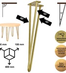 Metalowa noga hairpin legs do stolika kawowego trzy pręty noga złota TL40 cm