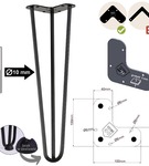 Metalowa noga hairpin legs do stolika kawowego trzy pręty noga loftowa TL45 cm