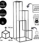 Kwietnik stojący stojak na cztery kwiatki czarny wysoki CASCADE ST 110 cm