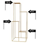 Kwietnik metalowy stojący na cztery doniczki CASCADE Premium złoty 92 cm