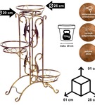 Kwietnik stojący na trzy doniczki złoty stojak na kwiatki RUSTIC III 91 cm
