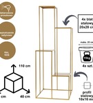 Kwietnik stojący stojak na cztery kwiatki złoty wysoki CASCADE ST 110 cm 