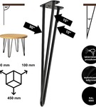 Metalowa noga hairpin legs do stolika kawowego trzy pręty noga loftowa TL45 cm