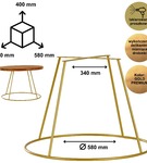 Nowoczesna złota noga do stolika kawowego solidny metalowy stelaż RING 40 cm