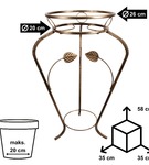 Kwietnik stojący podłogowy stojak pojedynczy metalowy retro FLORA 58 cm