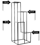 Kwietnik stojący stojak na cztery kwiatki czarny wysoki CASCADE ST 110 cm