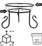 Kwietnik metalowy stojący pojedynczy stojak na kwiatek kwietnik NERON 22 cm