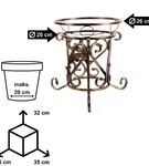 Kwietnik stojący pojedynczy metalowy stojak na kwiatki RUSTIC 32 cm