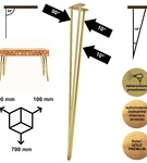 Metalowa noga hairpin legs do stołu biurka trzy pręty noga złota TL70 cm