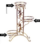 Kwietnik stojący na trzy doniczki złoty stojak na kwiatki RUSTIC III 91 cm