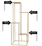 Kwietnik stojący stojak na cztery kwiatki złoty wysoki CASCADE ST 110 cm 