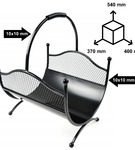 Kosz na drewno do kominka Stojak na drewno kominkowe Kosz metalowy czarny