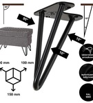 Metalowa noga do komody hairpin legs do pufy trzy pręty noga loftowa TL15 cm